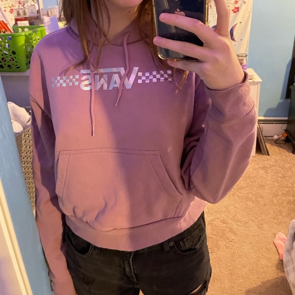 Vans Tops - Vans cropped purple hoodie